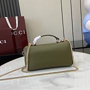 Gucci GG Milano Mini Top Handle Bag Green Leather 21x12.5x4.5cm - 4