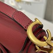 Dior Mini Saddle With Strap Red Gold 19x16x5cm - 5