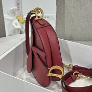 Dior Mini Saddle With Strap Red Gold 19x16x5cm - 4