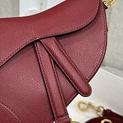 Dior Mini Saddle With Strap Red Gold 19x16x5cm - 2