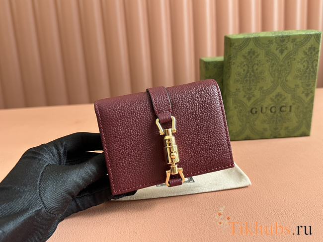 Gucci Jackie 1961 Card Case Wallet Red 11x8.5cm - 1