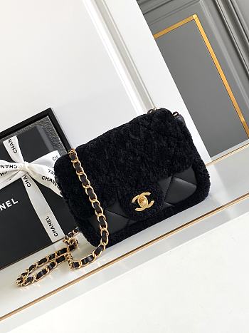 Chanel Mini Flap bag Fleece Gold Black 18x12x6cm