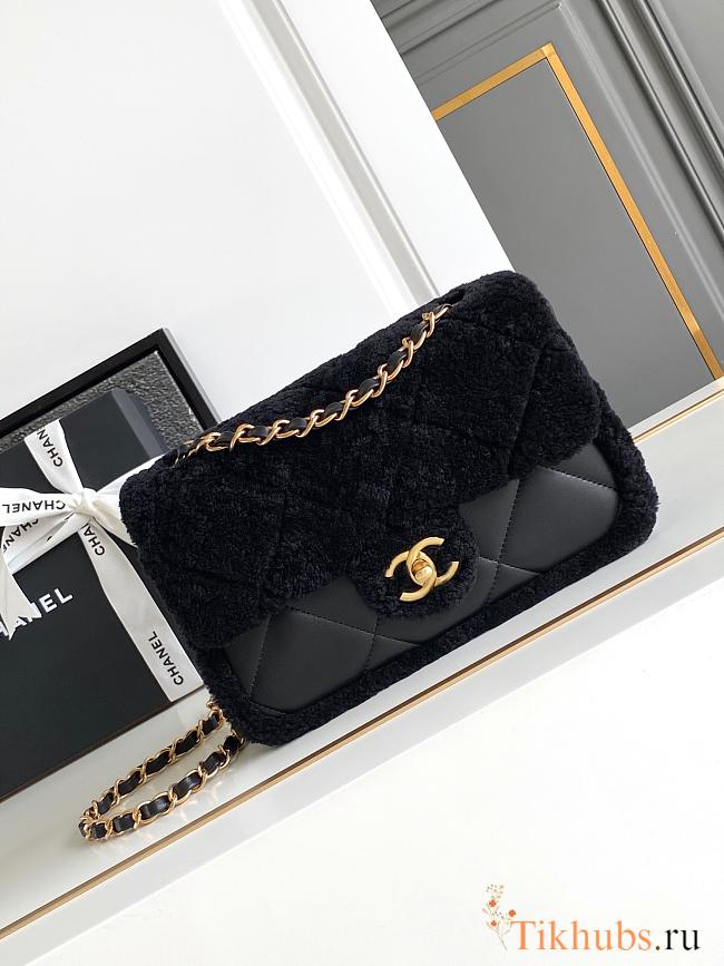 Chanel Flap bag Fleece Gold Black 23.5x16x7.5cm - 1