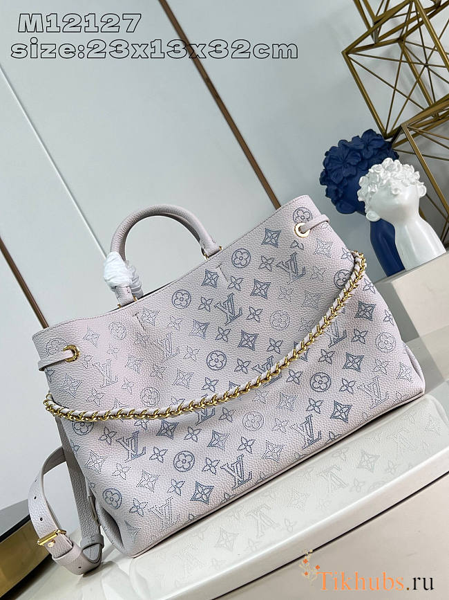 Louis Vuitton LV Bella Tote Mahina Bag Grey 32x23x13cm - 1