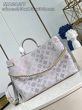 Louis Vuitton LV Bella Tote Mahina Bag Grey 32x23x13cm