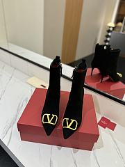 Valentino Black Suede Boots Heel 8cm - 3