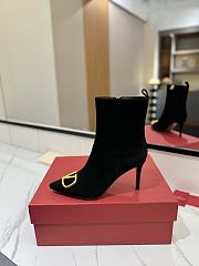 Valentino Black Suede Boots Heel 8cm - 2