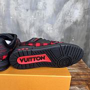 Louis Vuitton LV Trainer Black Red Felt Sneaker - 5