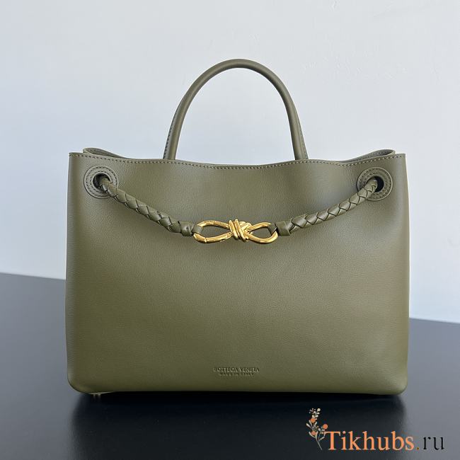 Bottega Veneta Andiamo Bag Green Leather 32x24x12cm - 1