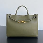 Bottega Veneta Andiamo Bag Green Leather 32x24x12cm - 1