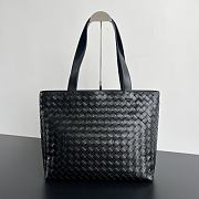 Bottega Veneta Woven Zipper Black Tote Bag 35x44x17cm - 1