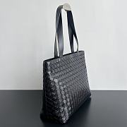 Bottega Veneta Woven Zipper Black Tote Bag 35x44x17cm - 6