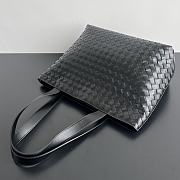 Bottega Veneta Woven Zipper Black Tote Bag 35x44x17cm - 4