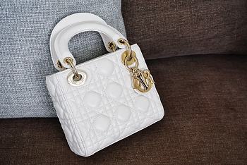 Dior Mini Lady White Lambskin 17cm