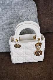 Dior Mini Lady White Lambskin 17cm - 3