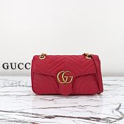 Gucci Marmont Shoulder Bag Red 26x7x15cm - 1