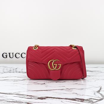 Gucci Marmont Shoulder Bag Red 26x7x15cm