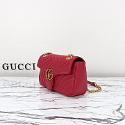 Gucci Marmont Shoulder Bag Red 26x7x15cm - 3