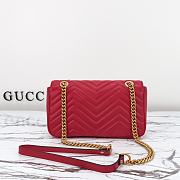 Gucci Marmont Shoulder Bag Red 26x7x15cm - 4