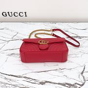 Gucci Marmont Shoulder Bag Red 26x7x15cm - 5