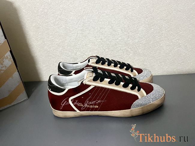 Golden Goose Penstar Burgundy Suede Sneaker - 1