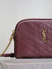 YSL Gaby Zipped Pouch Quilted Lambskin Wine 18x13x3.5cm - 2