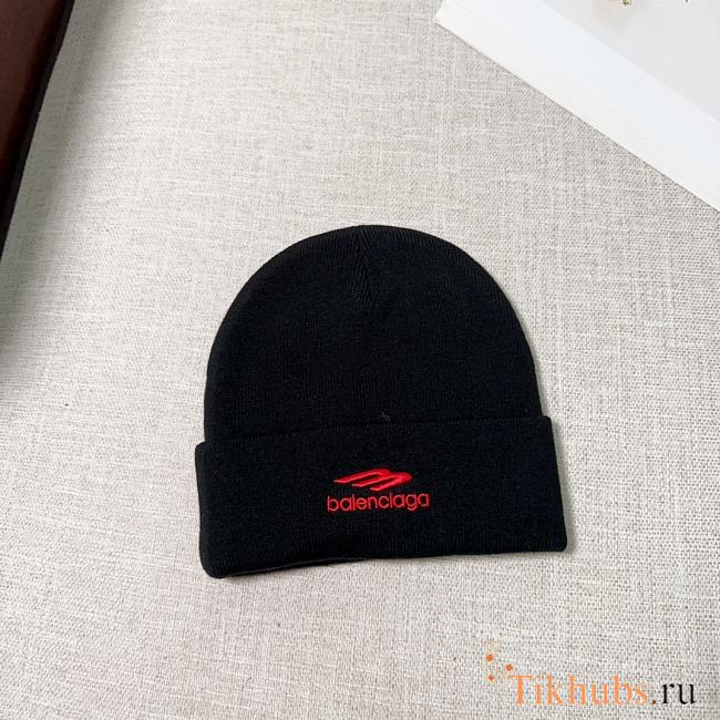 Balenciaga Black Beanie - 1