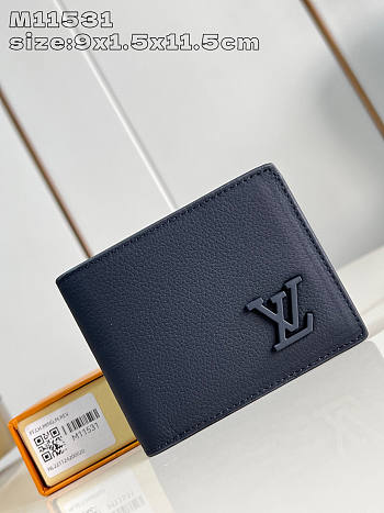 Louis Vuitton LV Wallet Multiple Navy Blue 11.5x9x1.5cm