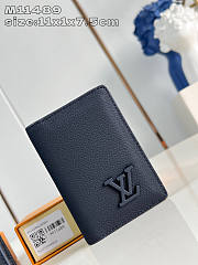 Louis Vuitton LV Navy Blue Pocket Organizer 7.5x11.1x1cm - 1