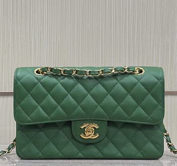 Chanel Flap Bag Green Caviar Gold 23cm