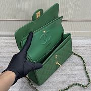 Chanel Flap Bag Green Caviar Gold 23cm - 4