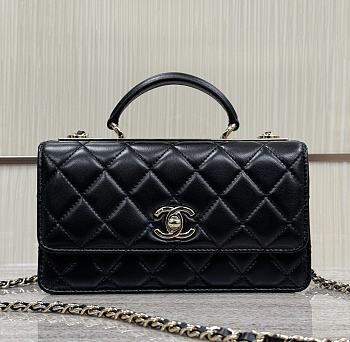 Chanel Top Handle Trendy Black Lambskin 18.5x11x6cm