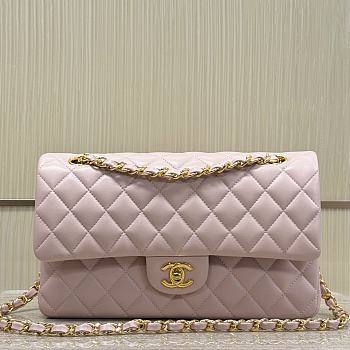 Chanel Medium Flap Bag Light Pink Gold Lambskin 25cm