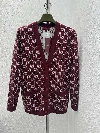 Gucci Reversible GG Wool Jacquard Cardigan