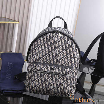 Dior Backpack Rider Beige and Black Oblique Jacquard 30x42x15cm