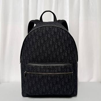 Dior Rider Backpack Black Oblique Jacquard 30x42x15cm