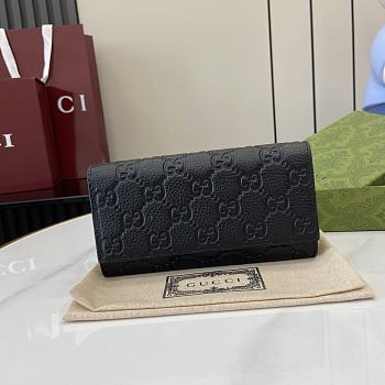 Gucci GG Emblem Continental Wallet Black 19x11x3cm