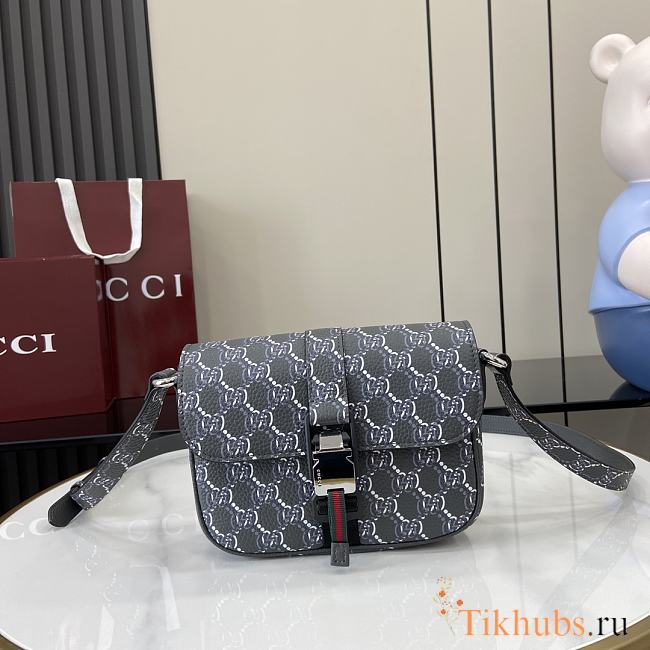 Gucci Super Mini Bag With GG Shadow Dark Grey 20x14x5.5cm - 1