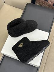 Prada Faux-Shearling Snow Black Boots - 4