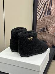 Prada Faux-Shearling Snow Black Boots - 3