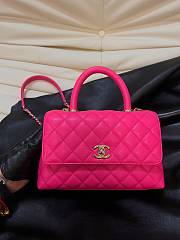 Chanel Coco Handle Flap Bag Neon Pink Caviar Gold 24cm - 1