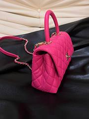 Chanel Coco Handle Flap Bag Neon Pink Caviar Gold 24cm - 3