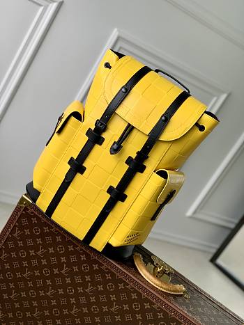 Louis Vuitton LV Backpack Christopher MM Yellow 44x12.5x38cm