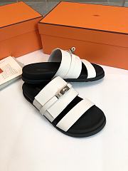 Hermes Jackson Sandal White Silver - 3