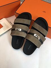 Hermes Jackson Sandal Green Suede - 5