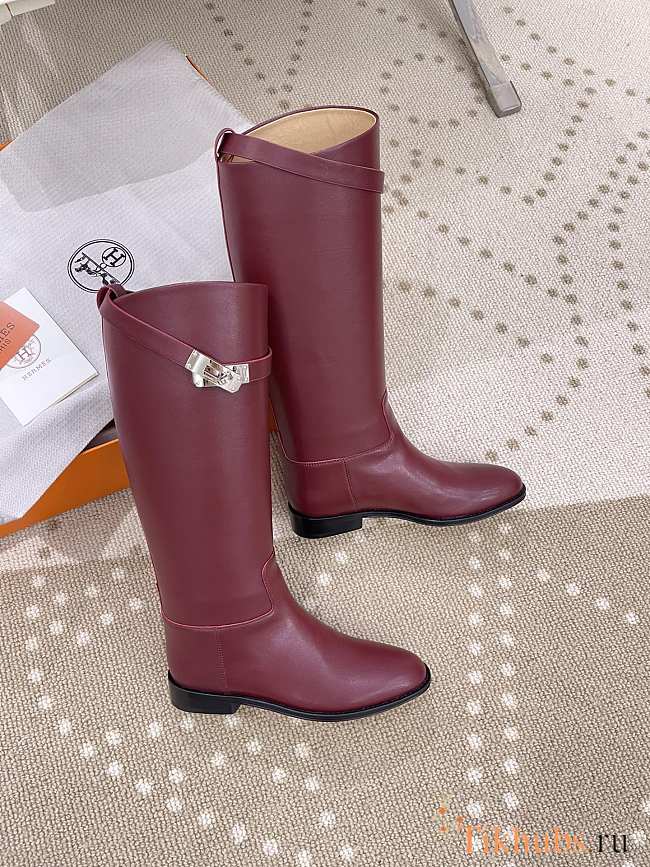 Hermes Jumping Boot Silver Wine - 1