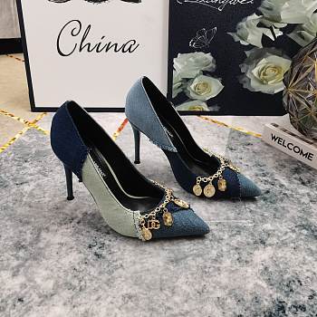 Dolce Gabbana Patchwork Denim Pumps 9cm