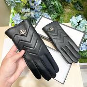 Gucci Black Leather GG Marmont Gloves - 3