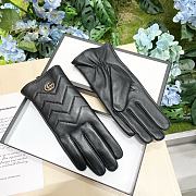 Gucci Black Leather GG Marmont Gloves - 2