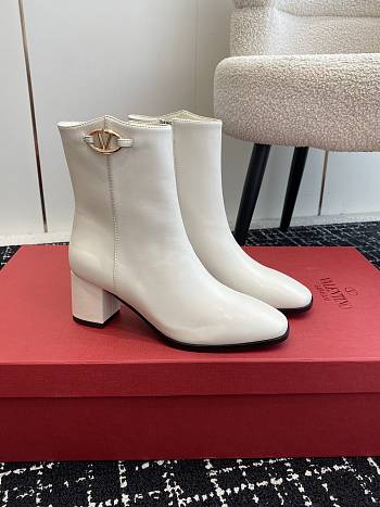 Valentino Vlogo Ankle Boot 70mm White